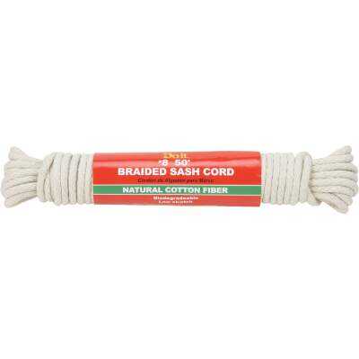 Do it Best 1/4 In. x 50 Ft. White Solid Braided Cotton Sash Cord