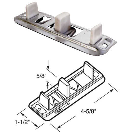 Prime-Line Adjustable Steel Base Bypass Door Bottom Guide (2 Count)