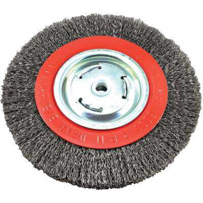 Forney 8 In. Crimped, Coarse .012 In. Bench Grinder Wire Wheel