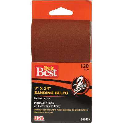 Do it Best 3 In. x 24 In. 120 Grit Heavy-Duty Sanding Belt (2-Pack)