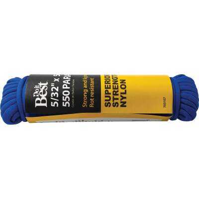 Do it Best 550 5/32 In. x 50 Ft. Blue Nylon Paracord