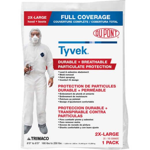 Trimaco DuPont Tyvek 2XL Painters Coverall with Hood and Boots